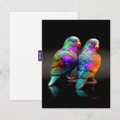 NIEDLICHE LOVEBIRD / FARBHAFTE LIEBE MITTEILUNGSKARTE (Vorne/Hinten)