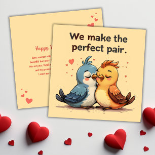 Niedliche Lovebirds Cartoon Birnen Valentinstag Feiertagskarte