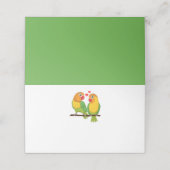 Niedliche Lovebirds Grün Danke, dass ihr Vögel Hoc Platzkarte (Außenseite Aufgefaltet)
