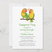 Niedliche Lovebirds Hochzeitsstipensionspartei Einladung (Vorderseite)