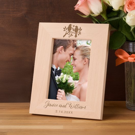 Niedliche Lovebirds im Baum Geätzte Rahmen