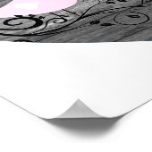 Niedliche Lovebirds Imitate Holz Herz Poster (Ecke)