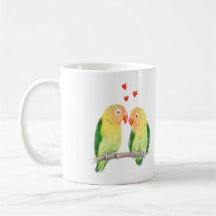 Niedliche Lovebirds Skizze Kaffeetasse