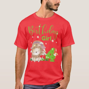 Niedliche Löwe 4. Geburtstagskarte T-Shirt