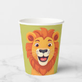 Niedliche Löwe Face Safari Wilder Dschungel Geburt Pappbecher (Rückseite)