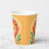 Niedliche Löwe Face Safari Wilder Dschungel Geburt Pappbecher (Rechts)