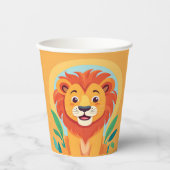 Niedliche Löwe Face Safari Wilder Dschungel Geburt Pappbecher (Vorderseite)