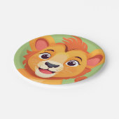 Niedliche Löwe Face Safari Wilder Dschungel Geburt Pappteller (Schrägansicht)