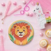 Niedliche Löwe Face Safari Wilder Dschungel Geburt Pappteller (Party)