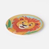 Niedliche Löwe Face Safari Wilder Dschungel Geburt Pappteller (Schrägansicht)