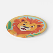 Niedliche Löwe Face Safari Wilder Dschungel Geburt Pappteller (Schrägansicht)
