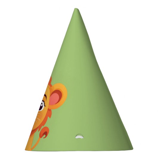 Niedliche Löwe Face Safari Wilder Dschungel Geburt Partyhütchen (Rechts)