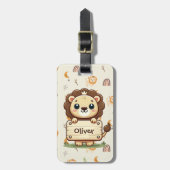 Niedliche Löwe mit Namensschild Gepäckanhänger (Vorderseite vertikal)