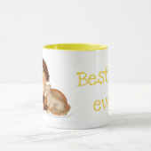 Niedliche Löwe und Cut "Best Papa ever" Tasse (Zentrum)