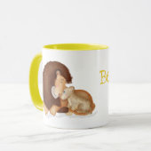 Niedliche Löwe und Cut "Best Papa ever" Tasse (Vorderseite Links)