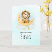 Niedliche Löwe Wasserfarbe Geburtstag Karte (Gelbe Blume)