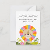 Niedliche Löwe Wild über Sie Kinder Klassenzimmer  Mitteilungskarte (Vorderseite)