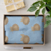 Niedliche Löwen auf Baby Blue Decoute Seidenpapier (Geschenk)