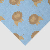 Niedliche Löwen auf Baby Blue Decoute Seidenpapier (Detail)