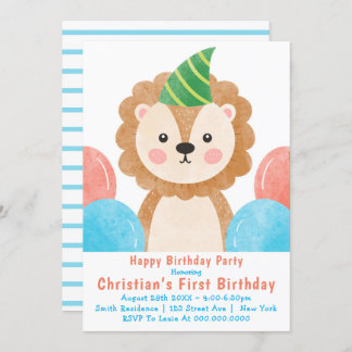 Niedliche Löwen Erste Einladung zum Geburtstag