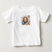 Niedliche Löwen und Blüten Baby T-shirt (Vorderseite)