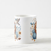 Niedliche Löwen und Blüten Kaffeetasse (Mittel)