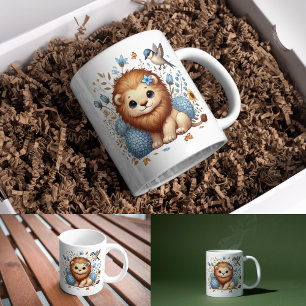 Niedliche Löwen und Blüten Kaffeetasse