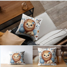 Niedliche Löwen und Blüten