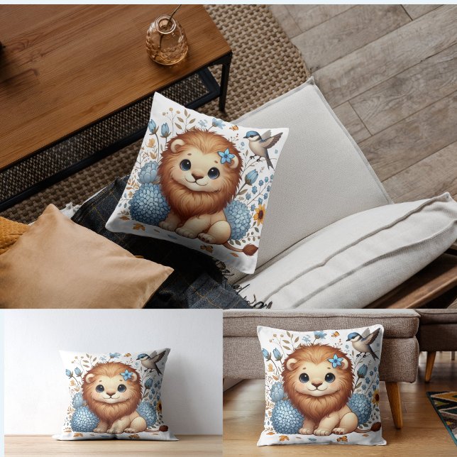Niedliche Löwen und Blüten Kissen (Von Creator hochgeladen)