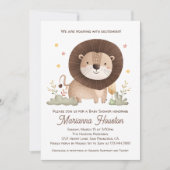 Niedliche Löwendusche Aufregung Einladung (Vorderseite)