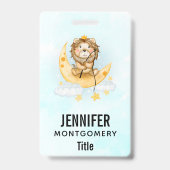 Niedliche Löwenfischerei auf dem Mond Ausweis (Rückseite)