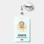 Niedliche Löwenfischerei auf dem Mond Ausweis (Rückseite mit Ausziehbar)