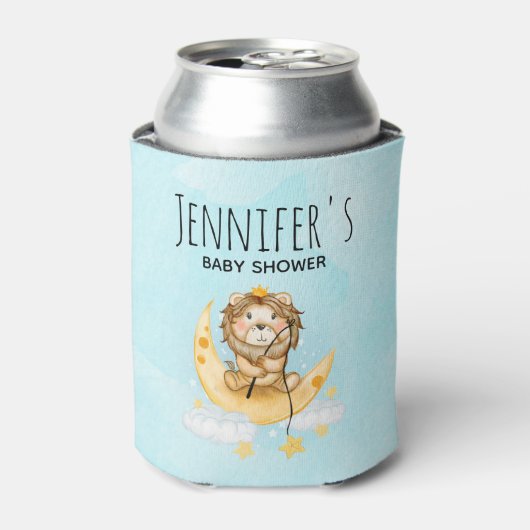 Niedliche Löwenfischerei auf dem Mond Dosenkühler (Kanne Vorderseite)