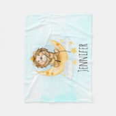 Niedliche Löwenfischerei auf dem Mond Fleecedecke (Vorderseite)