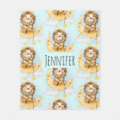 Niedliche Löwenfischerei auf dem Mond Fleecedecke (Vorderseite)