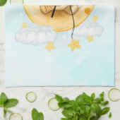 Niedliche Löwenfischerei auf dem Mond Geschirrtuch (Gefaltet)