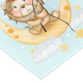 Niedliche Löwenfischerei auf dem Mond Kurzer Tischläufer (Ecke)