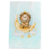 Niedliche Löwenfischerei auf dem Mond Mittlere Geschenktüte (Rückseite)