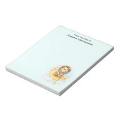 Niedliche Löwenfischerei auf dem Mond Notizblock (Rotiert)