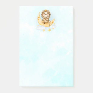 Niedliche Löwenfischerei auf dem Mond Post-it Klebezettel