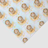 Niedliche Löwenfischerei auf dem Mond Seidenpapier (Ausschnitt)