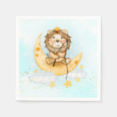 Niedliche Löwenfischerei auf dem Mond Serviette (Vorderseite)