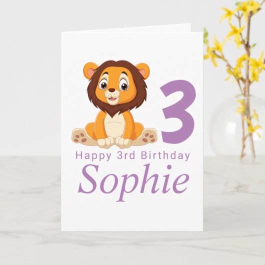 niedliche LöwenGeburtstagskarte Karte (Gelbe Blume)