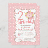 Niedliche LöwenJungle Safari Girls Einladung zum G (Vorne/Hinten)