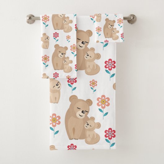 Niedliche Löwenmutter am Muttertag Badhandtuch Set (Insitu)