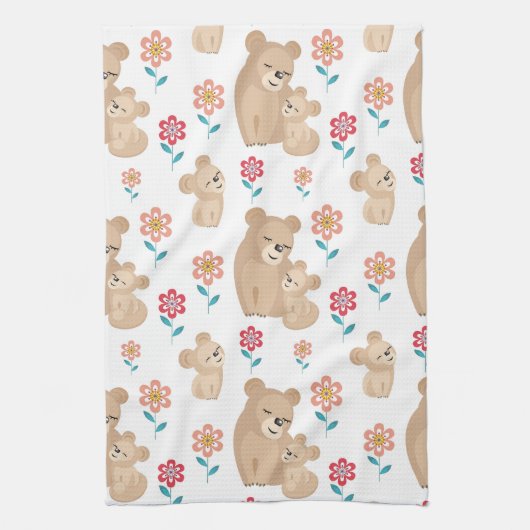 Niedliche Löwenmutter am Muttertag Geschirrtuch (Vertikal)