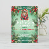 Niedliche Löwensafari Weihnachtsfeier Save The Date (Stehend Vorderseite)