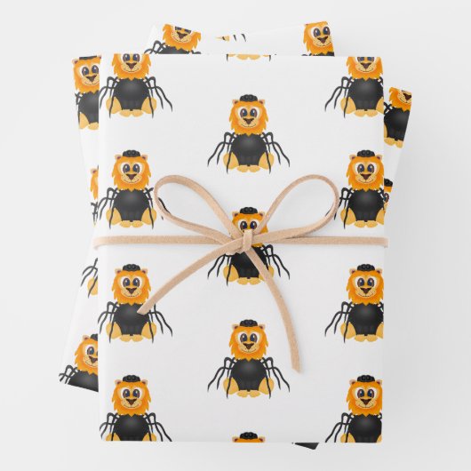 Niedliche Löwenspinne Geschenkpapier Set (Beispiel)