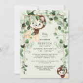 Niedliche Löwenzahn Eucalyptus Baby Duschfoliage M Einladung (Vorderseite)