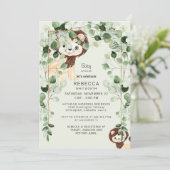 Niedliche Löwenzahn Eucalyptus Baby Duschfoliage M Einladung (Stehend Vorderseite)